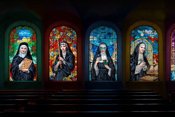 Tutte insieme all'abbazia